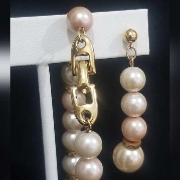 Vintage Napier Glass Pearls Bracelet & Earrings Set - Picture 3 of 4